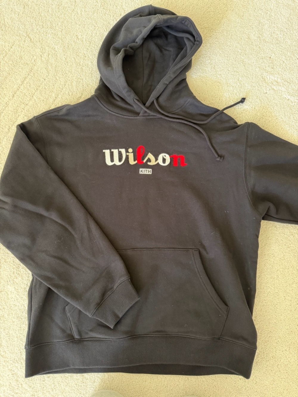 Kith Wilson Black Hoodie with Red & White Logo